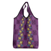 Hawaii Waikiki King Grocery Bag Purple Quilt With Pua Manu