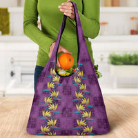 Hawaii Waikiki King Grocery Bag Purple Quilt With Pua Manu