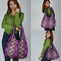 Hawaii Waikiki King Grocery Bag Purple Quilt With Pua Manu