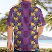 Hawaii Waikiki King Hawaiian Shirt Purple Quilt With Pua Manu