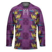 Hawaii Waikiki King Hockey Jersey Purple Quilt With Pua Manu