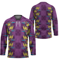 Hawaii Waikiki King Hockey Jersey Purple Quilt With Pua Manu