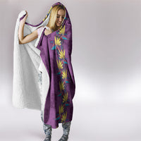 Hawaii Waikiki King Hooded Blanket Purple Quilt With Pua Manu