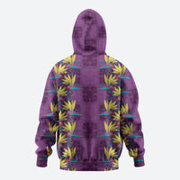 Hawaii Waikiki King Hoodie Purple Quilt With Pua Manu