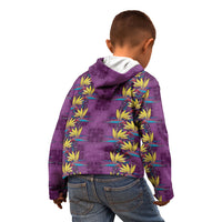 Hawaii Waikiki King Kid Hoodie Purple Quilt With Pua Manu