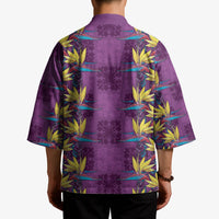 Hawaii Waikiki King Kimono Purple Quilt With Pua Manu