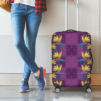 Hawaii Waikiki King Luggage Cover Purple Quilt With Pua Manu