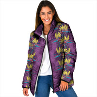 Hawaii Waikiki King Padded Jacket Purple Quilt With Pua Manu