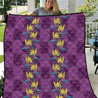 Hawaii Waikiki King Quilt Purple Quilt With Pua Manu