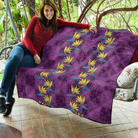 Hawaii Waikiki King Quilt Purple Quilt With Pua Manu