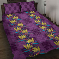 Hawaii Waikiki King Quilt Bed Set Purple Quilt With Pua Manu