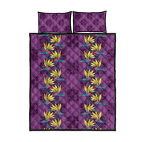 Hawaii Waikiki King Quilt Bed Set Purple Quilt With Pua Manu