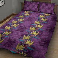 Hawaii Waikiki King Quilt Bed Set Purple Quilt With Pua Manu