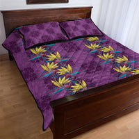 Hawaii Waikiki King Quilt Bed Set Purple Quilt With Pua Manu