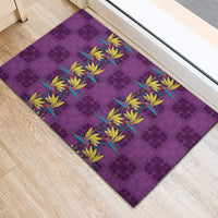 Hawaii Waikiki King Rubber Doormat Purple Quilt With Pua Manu