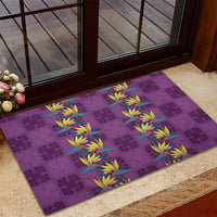 Hawaii Waikiki King Rubber Doormat Purple Quilt With Pua Manu