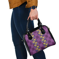 Hawaii Waikiki King Shoulder Handbag Purple Quilt With Pua Manu