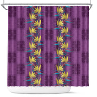 Hawaii Waikiki King Shower Curtain Purple Quilt With Pua Manu
