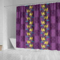 Hawaii Waikiki King Shower Curtain Purple Quilt With Pua Manu