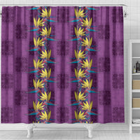 Hawaii Waikiki King Shower Curtain Purple Quilt With Pua Manu