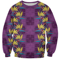 Hawaii Waikiki King Sweatshirt Purple Quilt With Pua Manu
