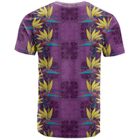 Hawaii Waikiki King T Shirt Purple Quilt With Pua Manu