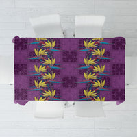 Hawaii Waikiki King Tablecloth Purple Quilt With Pua Manu