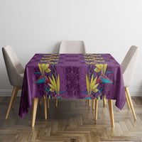 Hawaii Waikiki King Tablecloth Purple Quilt With Pua Manu