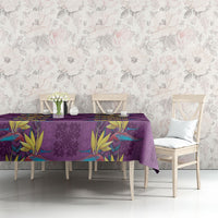 Hawaii Waikiki King Tablecloth Purple Quilt With Pua Manu