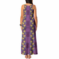 Hawaii Waikiki King Tank Maxi Dress Purple Quilt With Pua Manu