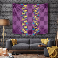 Hawaii Waikiki King Tapestry Purple Quilt With Pua Manu