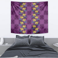 Hawaii Waikiki King Tapestry Purple Quilt With Pua Manu