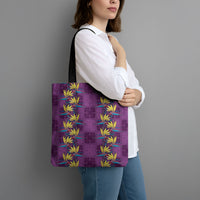Hawaii Waikiki King Tote Bag Purple Quilt With Pua Manu