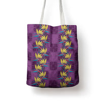 Hawaii Waikiki King Tote Bag Purple Quilt With Pua Manu