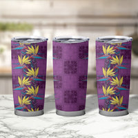 Hawaii Waikiki King Tumbler Cup Purple Quilt With Pua Manu