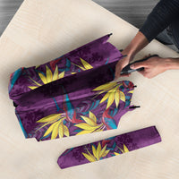 Hawaii Waikiki King Umbrella Purple Quilt With Pua Manu
