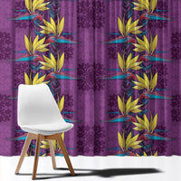 Hawaii Waikiki King Window Curtain Purple Quilt With Pua Manu