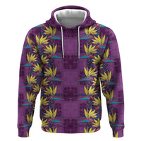 Hawaii Waikiki King Zip Hoodie Purple Quilt With Pua Manu