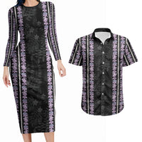 Hawaii Queen Liliuokalani Couples Matching Long Sleeve Bodycon Dress and Hawaiian Shirt Hawaiian Lei Pua Kalaunu