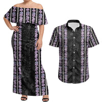 Hawaii Queen Liliuokalani Couples Matching Off Shoulder Maxi Dress and Hawaiian Shirt Hawaiian Lei Pua Kalaunu