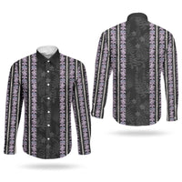 Hawaii Queen Liliuokalani Couples Matching Off Shoulder Maxi Dress and Long Sleeve Button Shirt Hawaiian Lei Pua Kalaunu