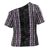 Hawaii Queen Liliuokalani Cross Shoulder Shirt Hawaiian Lei Pua Kalaunu