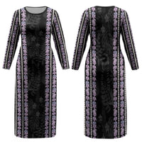 Hawaii Queen Liliuokalani Family Matching Long Sleeve Bodycon Dress and Hawaiian Shirt Hawaiian Lei Pua Kalaunu