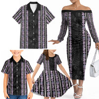 Hawaii Queen Liliuokalani Family Matching Off The Shoulder Long Sleeve Dress and Hawaiian Shirt Hawaiian Lei Pua Kalaunu