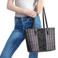 Hawaii Queen Liliuokalani Leather Tote Bag Hawaiian Lei Pua Kalaunu