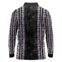 Hawaii Queen Liliuokalani Long Sleeve Polo Shirt Hawaiian Lei Pua Kalaunu