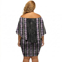 Hawaii Queen Liliuokalani Off Shoulder Short Dress Hawaiian Lei Pua Kalaunu