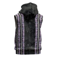 Hawaii Queen Liliuokalani Sleeveless Hoodie Hawaiian Lei Pua Kalaunu