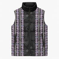 Hawaii Queen Liliuokalani Sleeveless Puffer Jacket Hawaiian Lei Pua Kalaunu