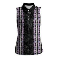 Hawaii Queen Liliuokalani Women Sleeveless Polo Shirt Hawaiian Lei Pua Kalaunu
